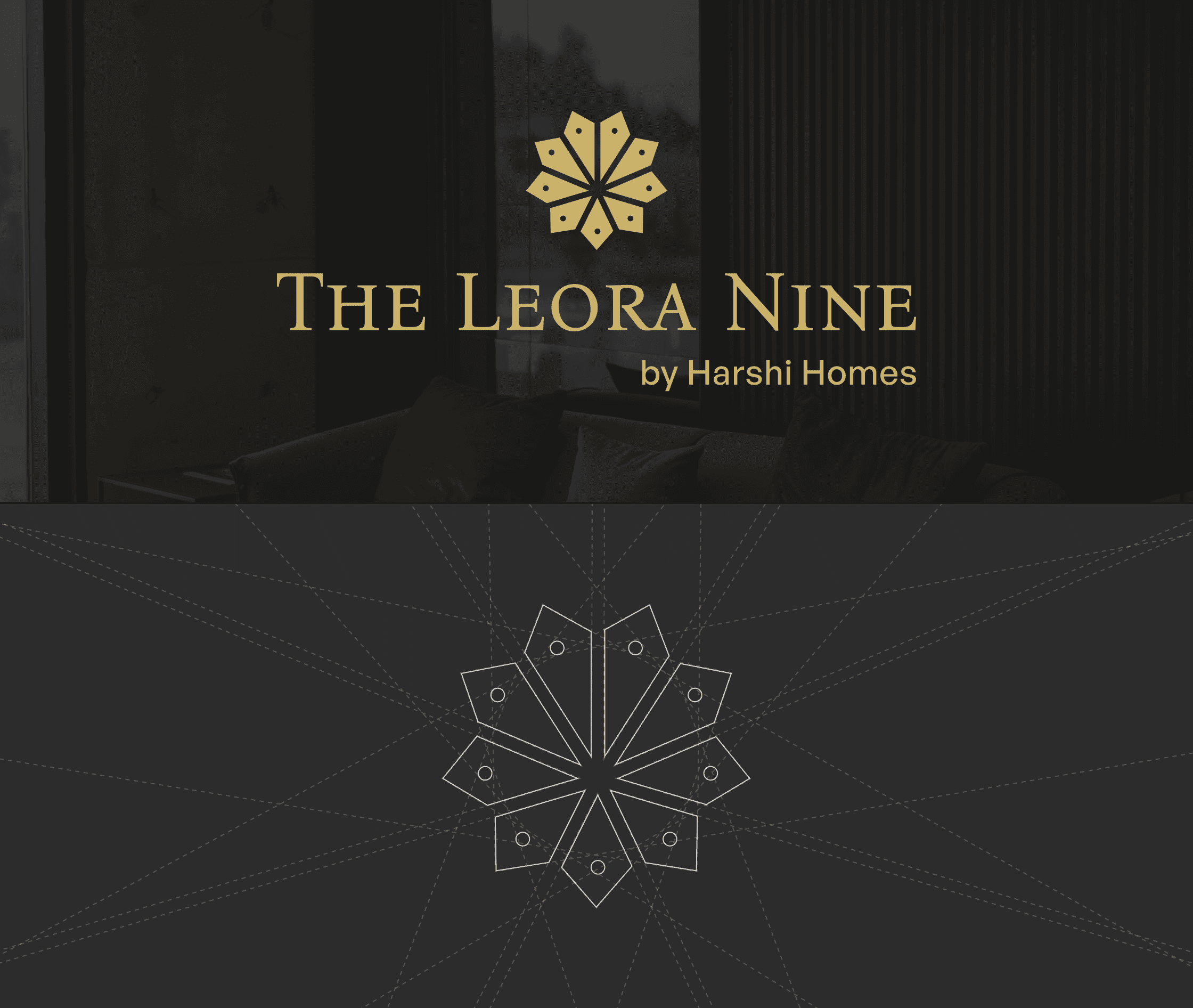 The leora Nine New Jersey. A real estate logo design. Real estate branding desing.