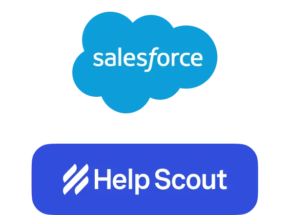 Salesforce and Help Scout Logo signs