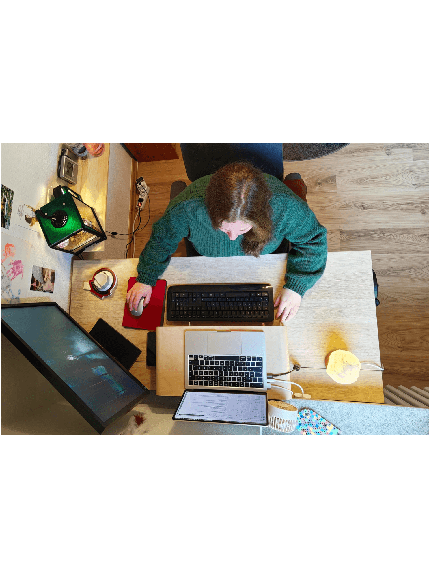 Copywriter sitting at a desk