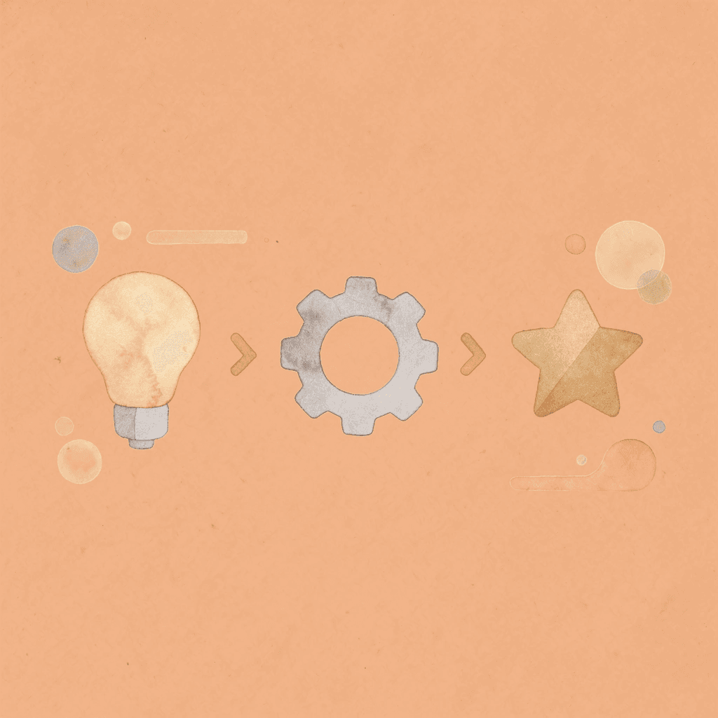Three icons showing validation process flow