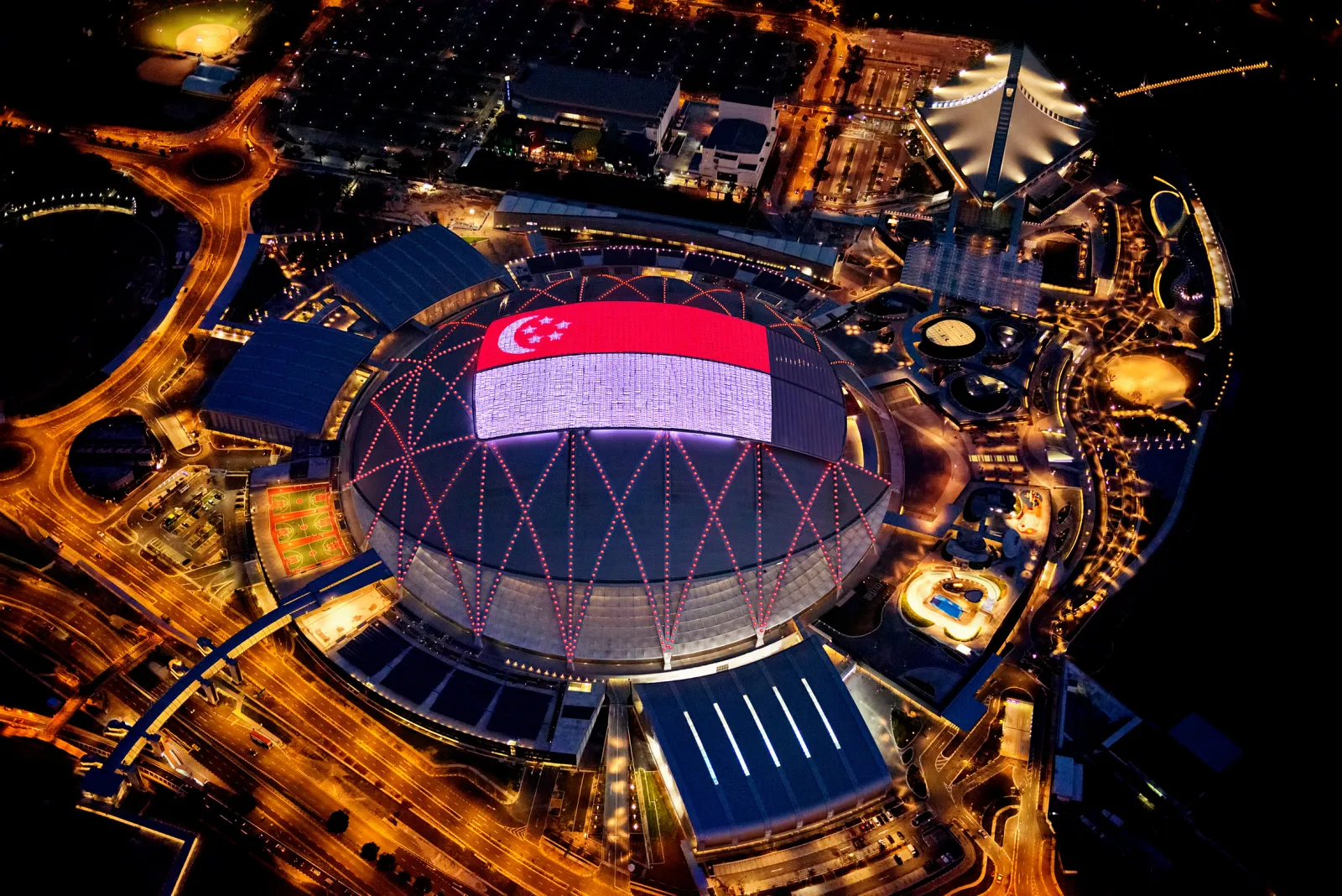 Singapore Sports Hub stadium from above