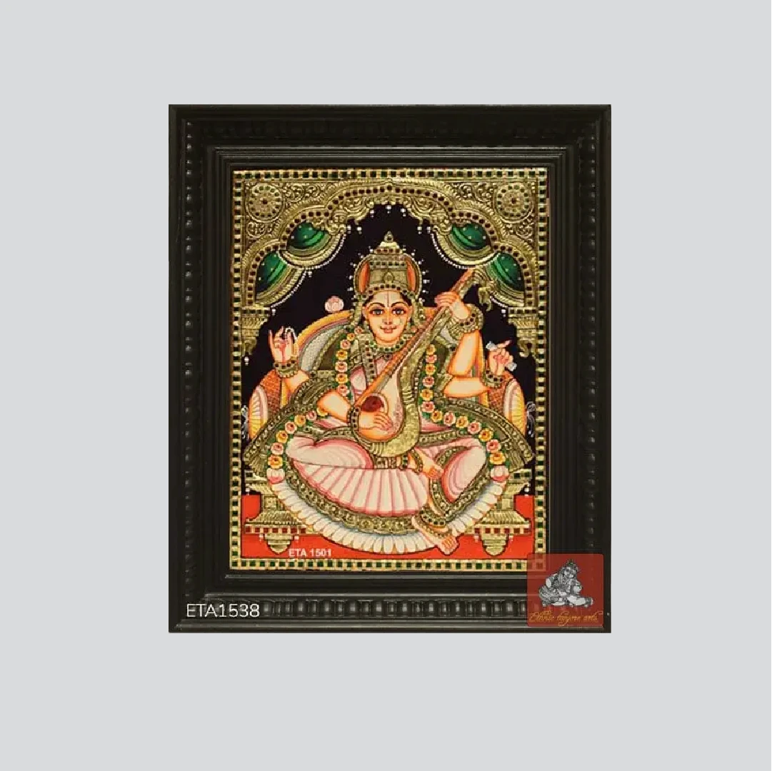 Goddess Saraswathi Tanjore Painting