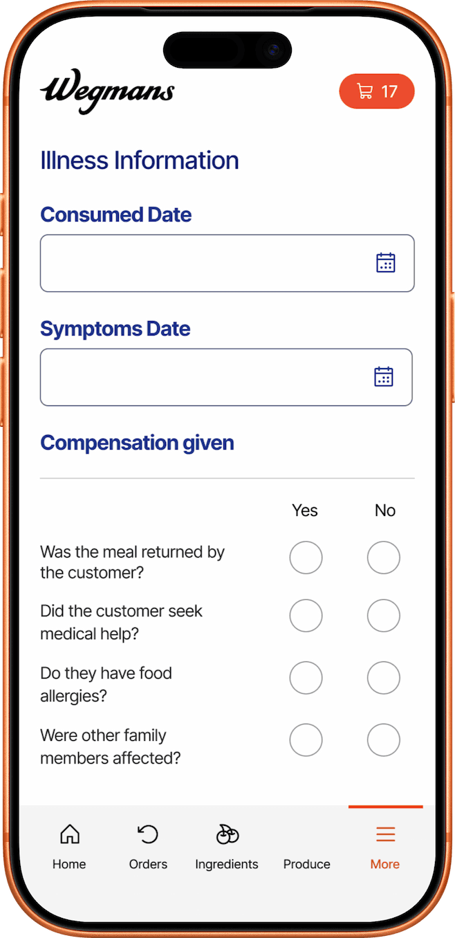 Device mockup showing work from the Wegmans feedback form case study