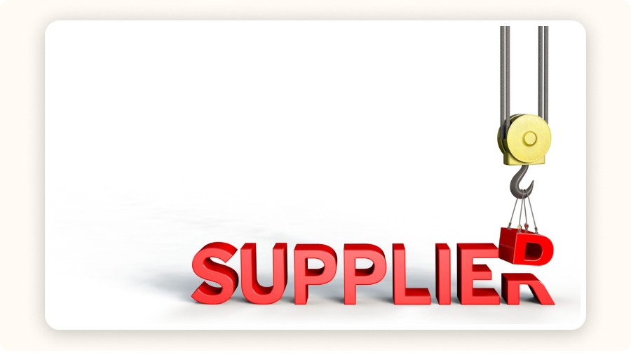 word “SUPPLIER” written in red