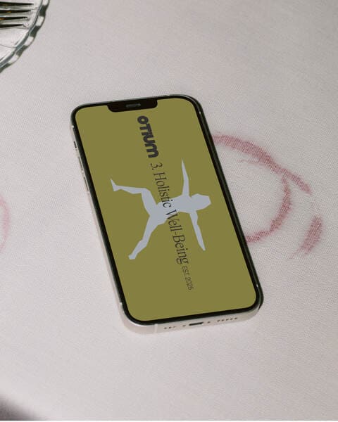 A design of an ilustration with a text against a yellow background on a phone mockup.