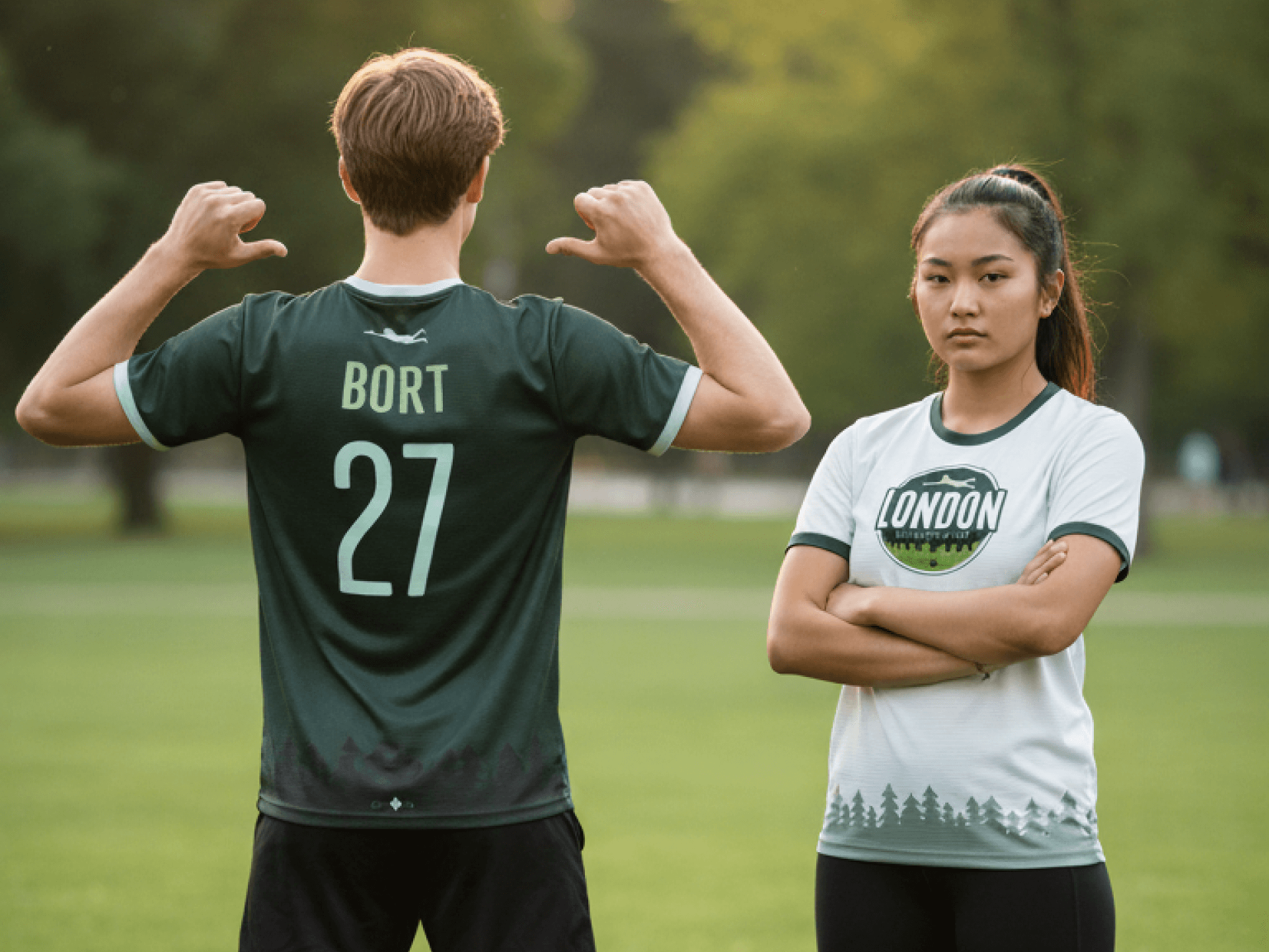 layers wearing the new jersey designs on the field.