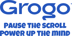 Grogo Logo - Pause the Scroll, Power up the Mind