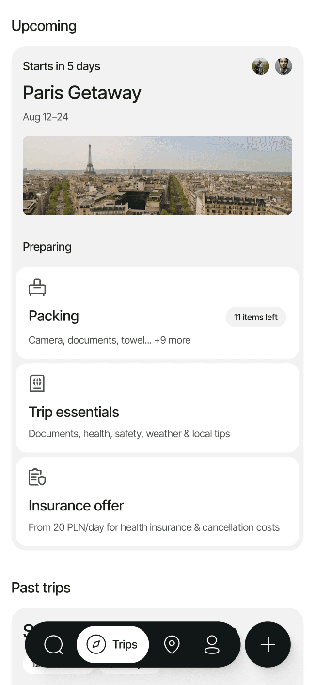 Trips Screen