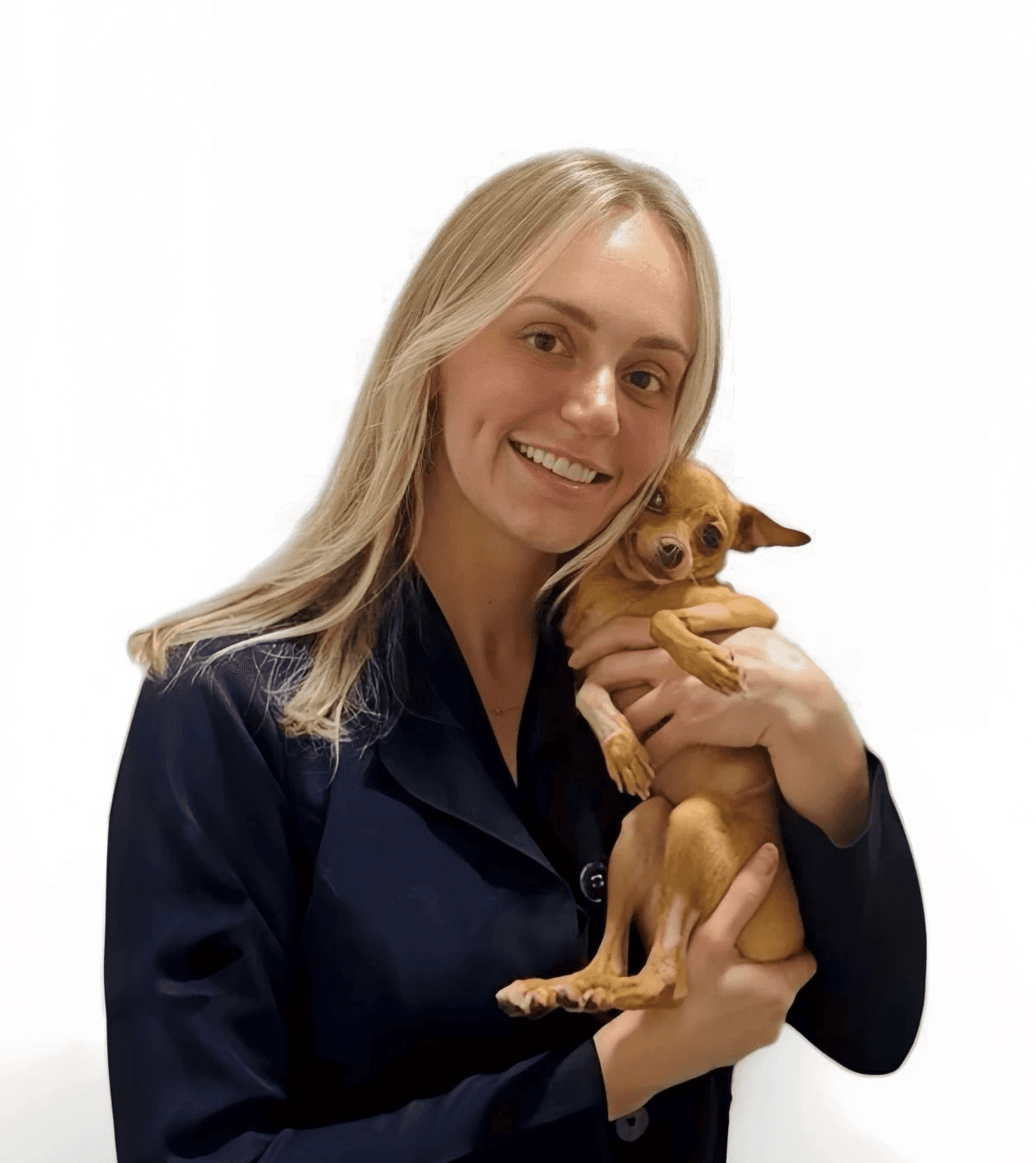 man in blue crew neck t-shirt smiling