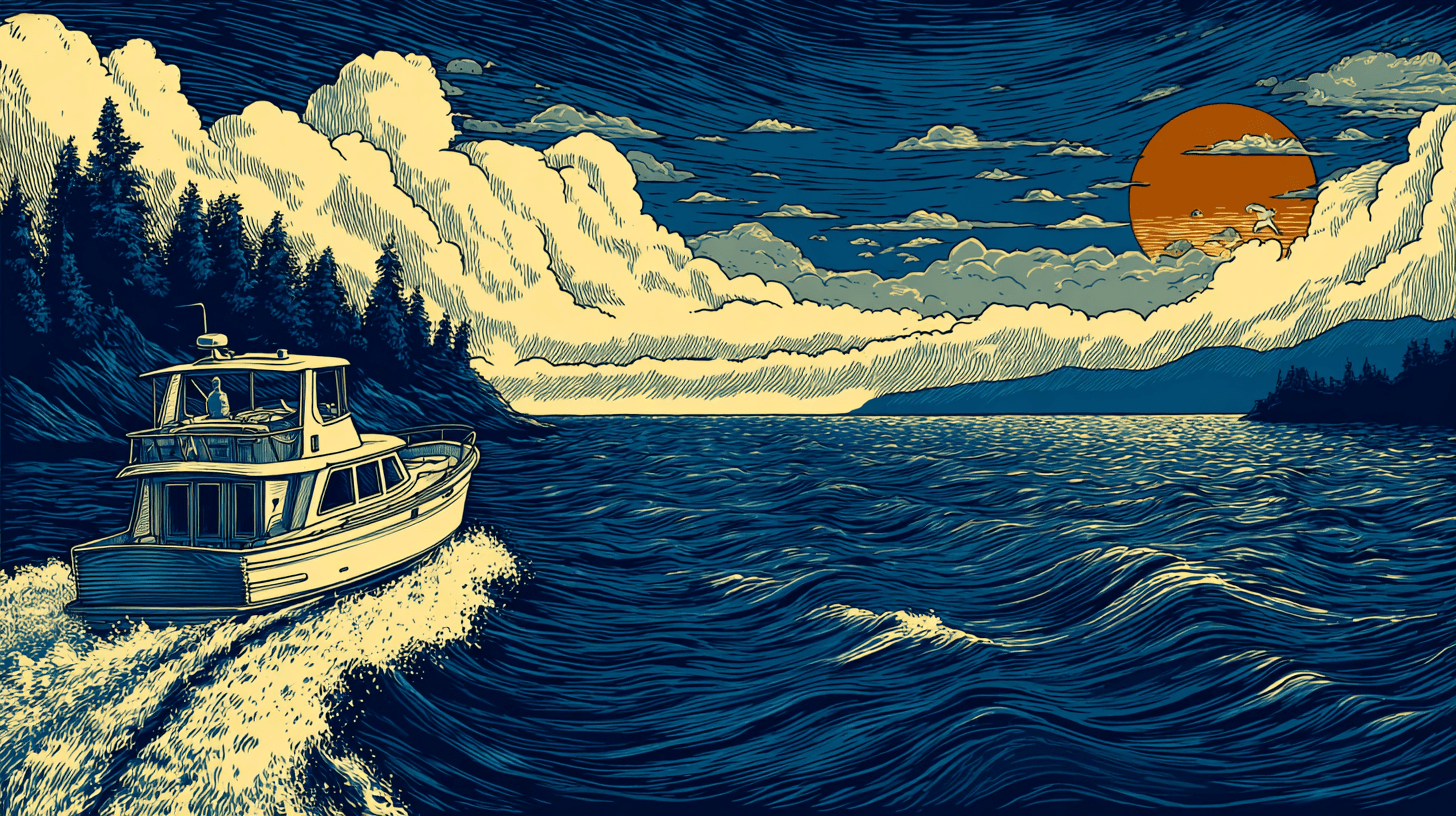 Ship underway at first light