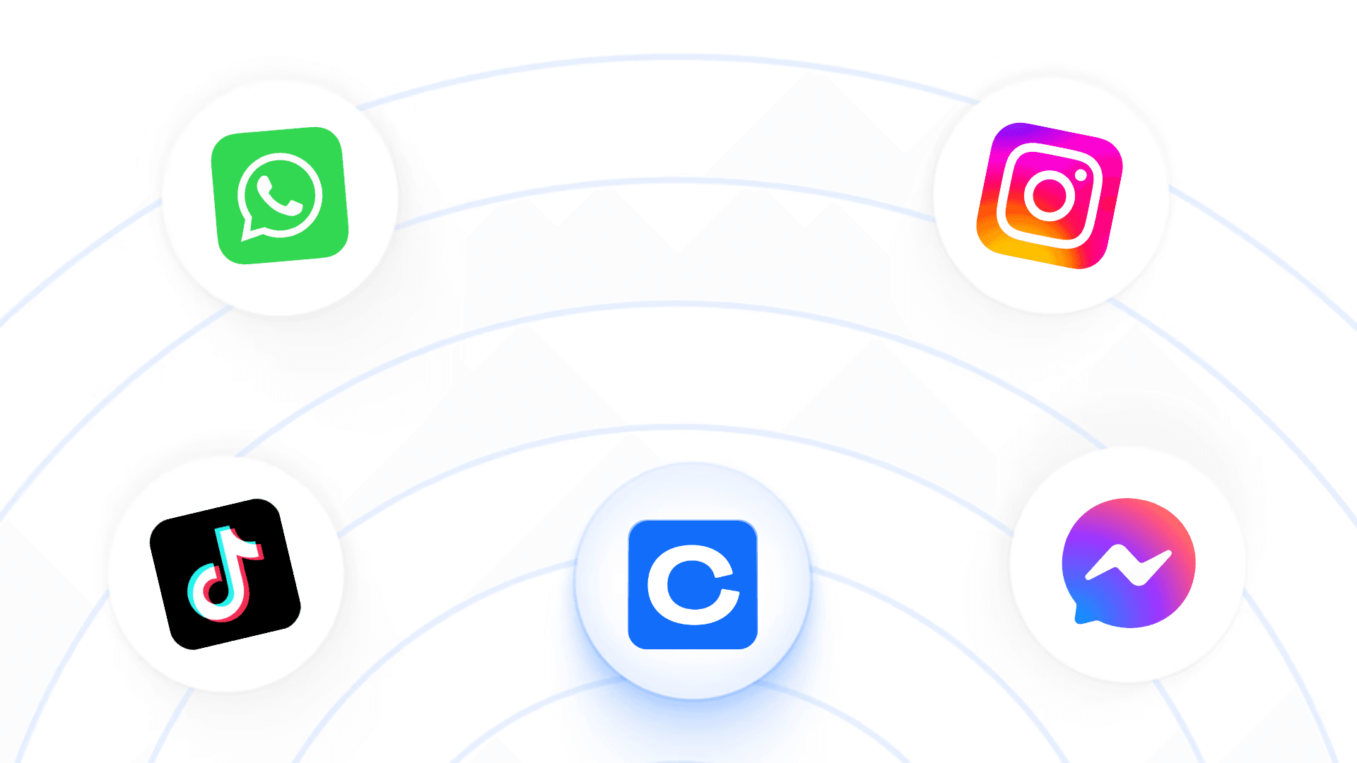 Logos of tools outward, illustrating easy integration with no engineering required.