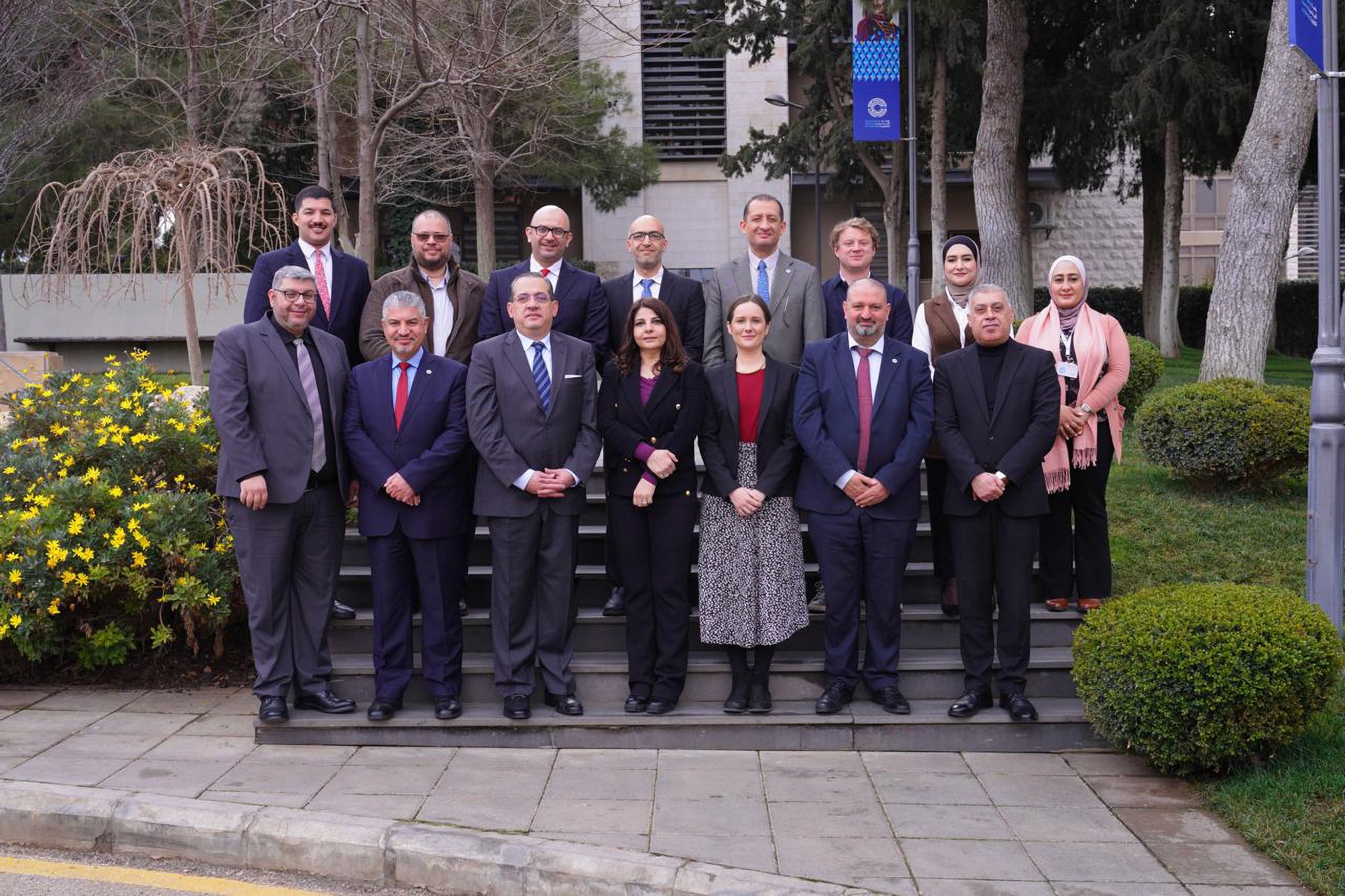 A group shot of the Siren and PSUT team at the university campus after signing the MoU