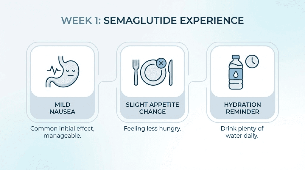 Semaglutide week 1 results and common experiences illustration