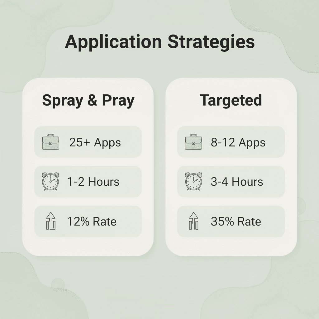 Comparison table showing spray and pray versus targeted application strategies