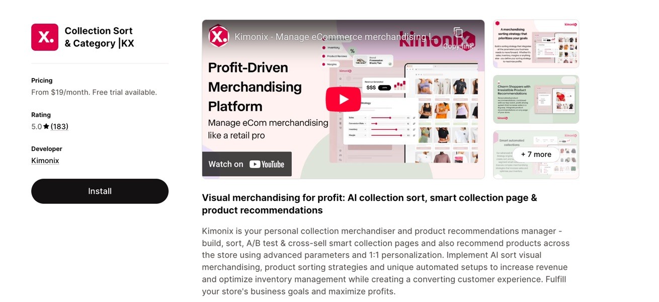 collection and sort category app