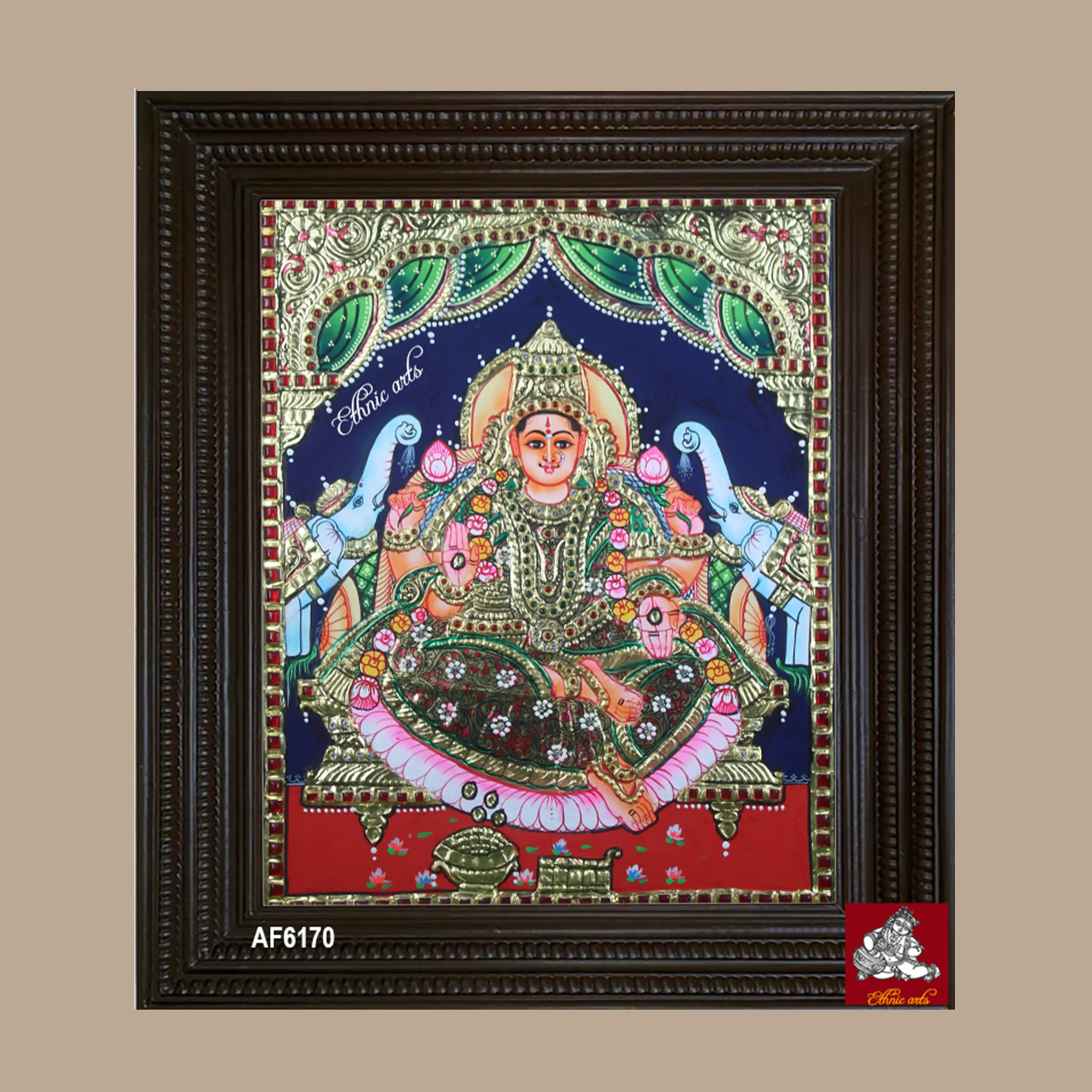 Goddess Gajalakshmi Tanjore Painting