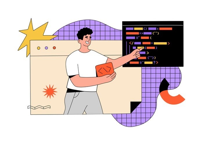 The image depicts a developer workspace featuring multiple code optimization tools in action, including performance monitoring dashboards that track website performance. Various code snippets are visible, showcasing javascript files and css code being processed for minification, which enhances user experience by reducing file sizes and improving page load times.