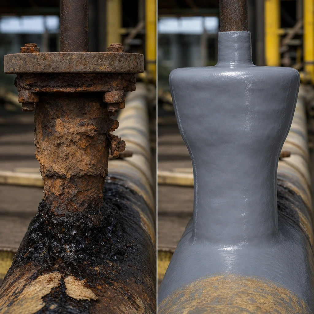 Eje metálico reconstruido con AX Metal.