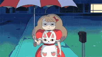 Bee and Puppycat: Sad Puppycat in the Rain