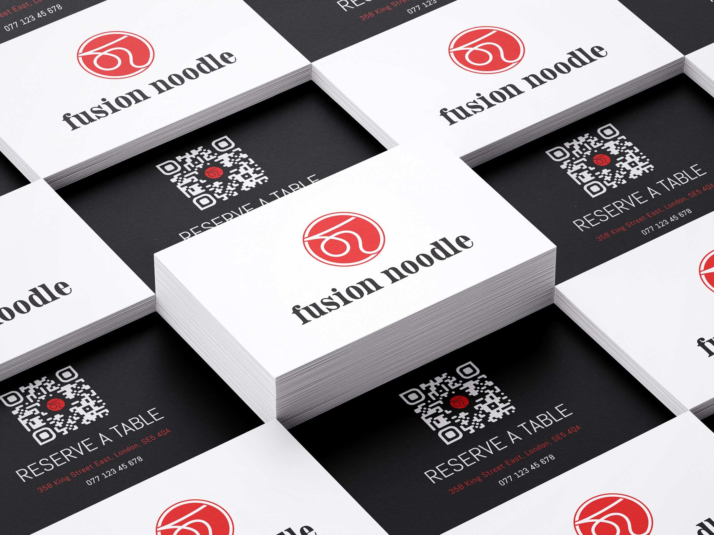 Fusion Noodle ramen restaurant business card design