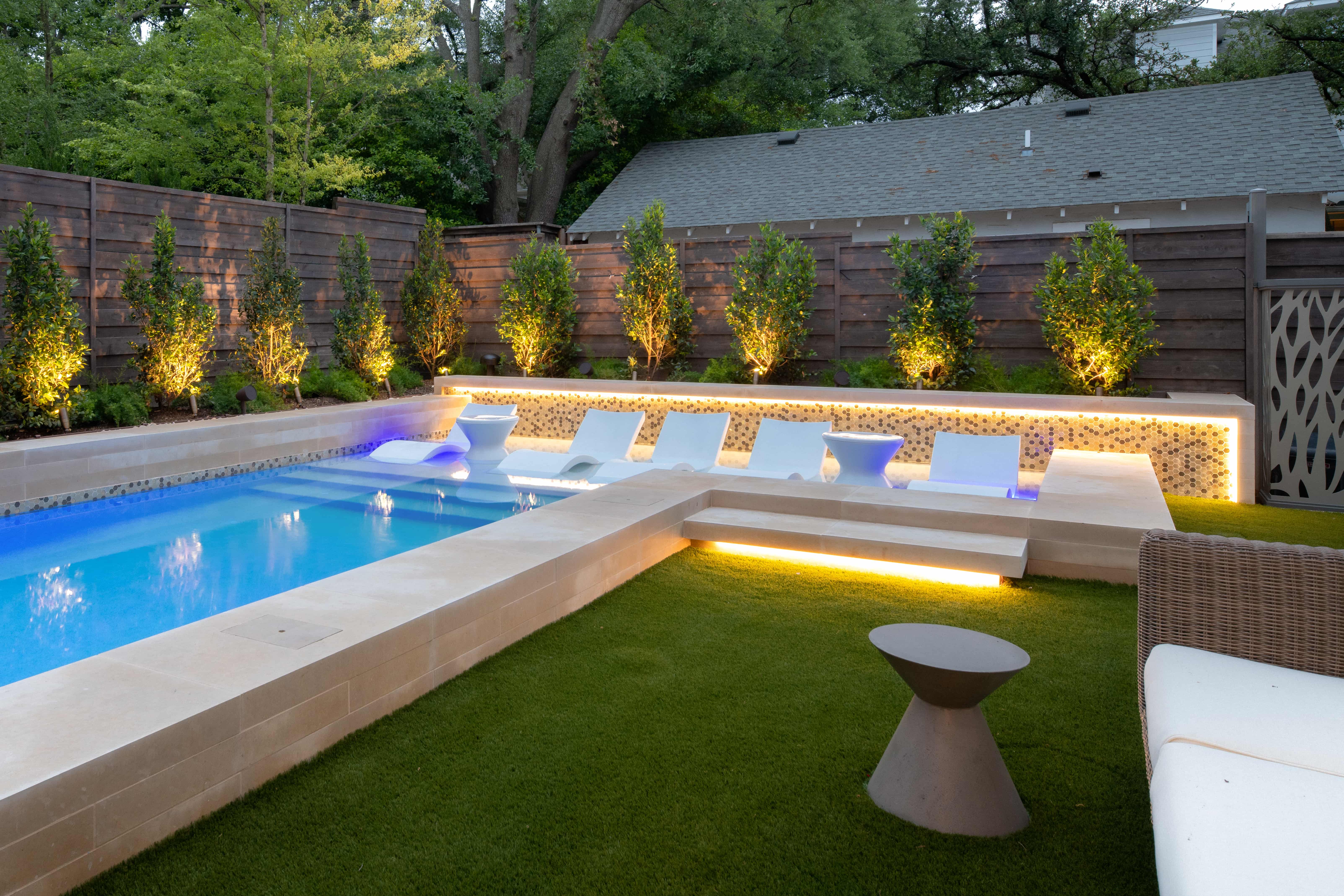 Outdoor Concepts landscape installation in the backyard of a Highland Park estate