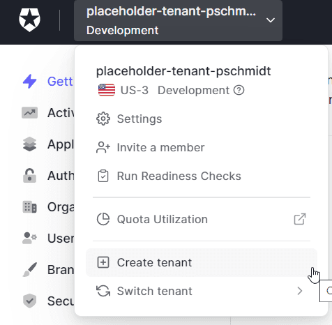 create tenant