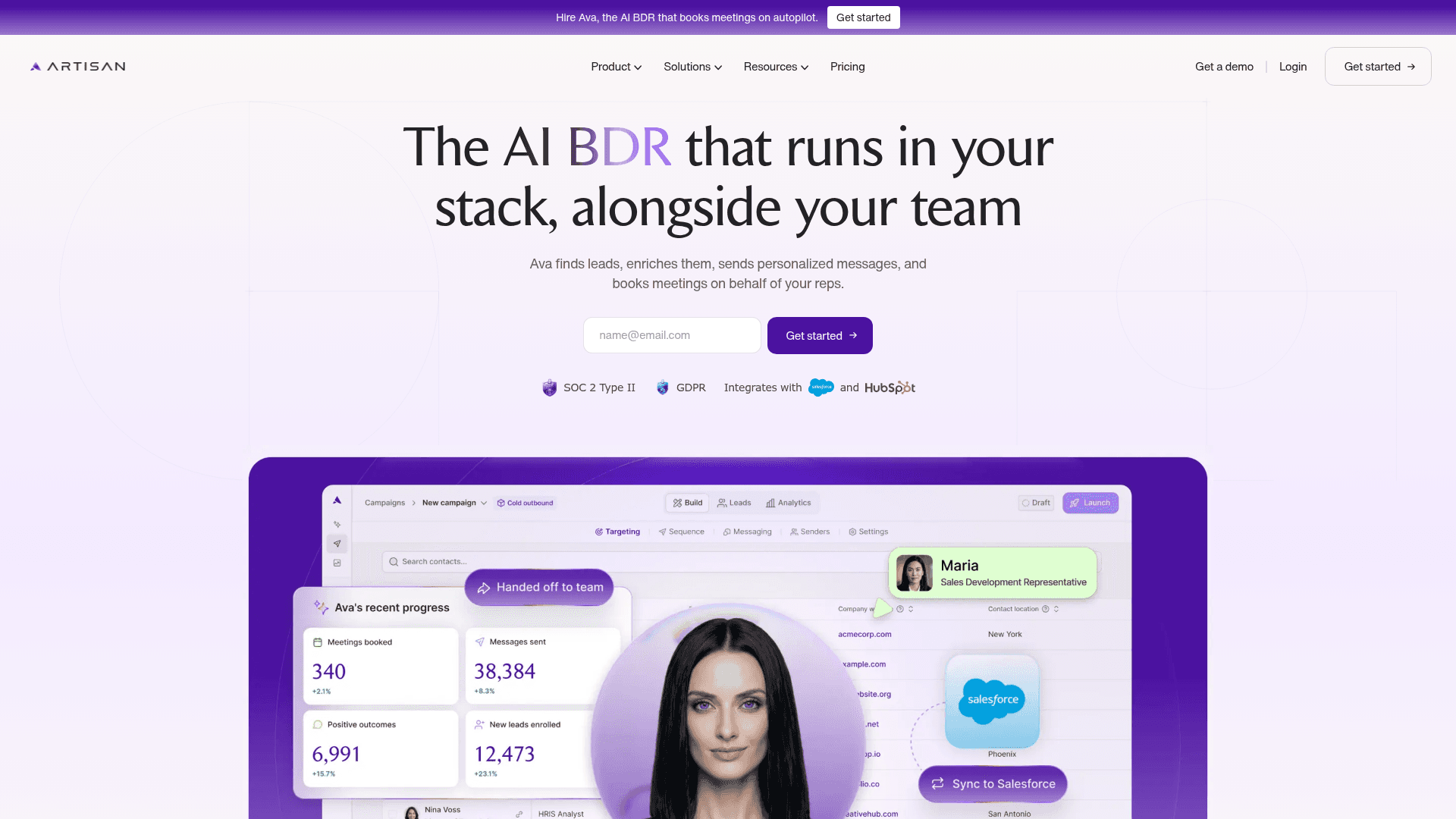 Screenshot of https://www.artisan.co