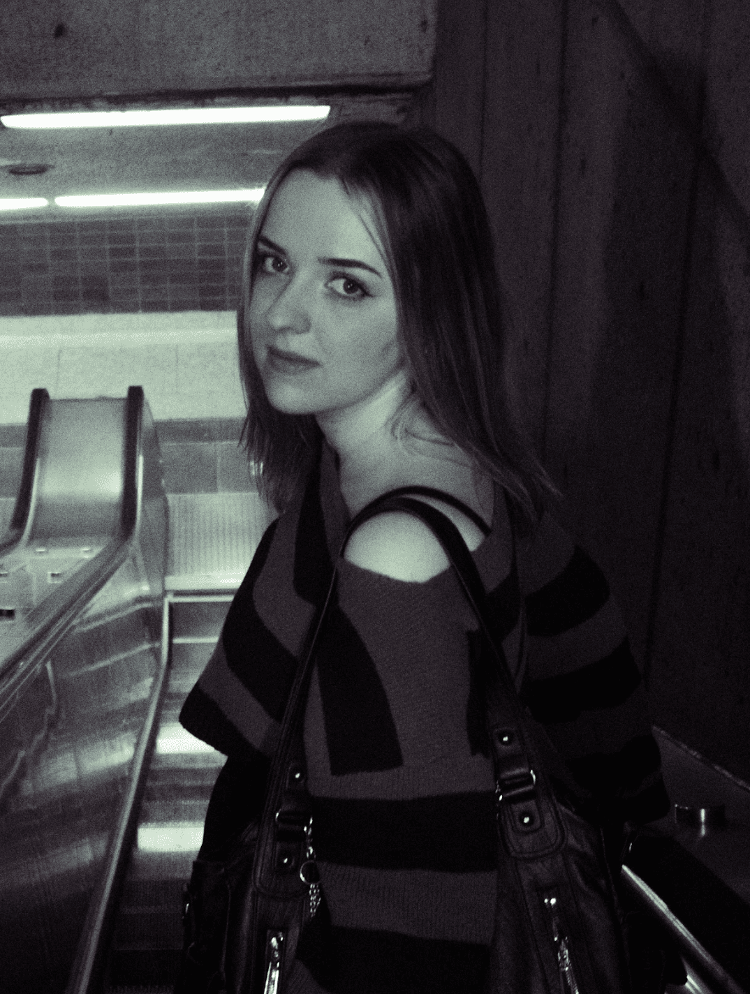 A girl in a subway photo