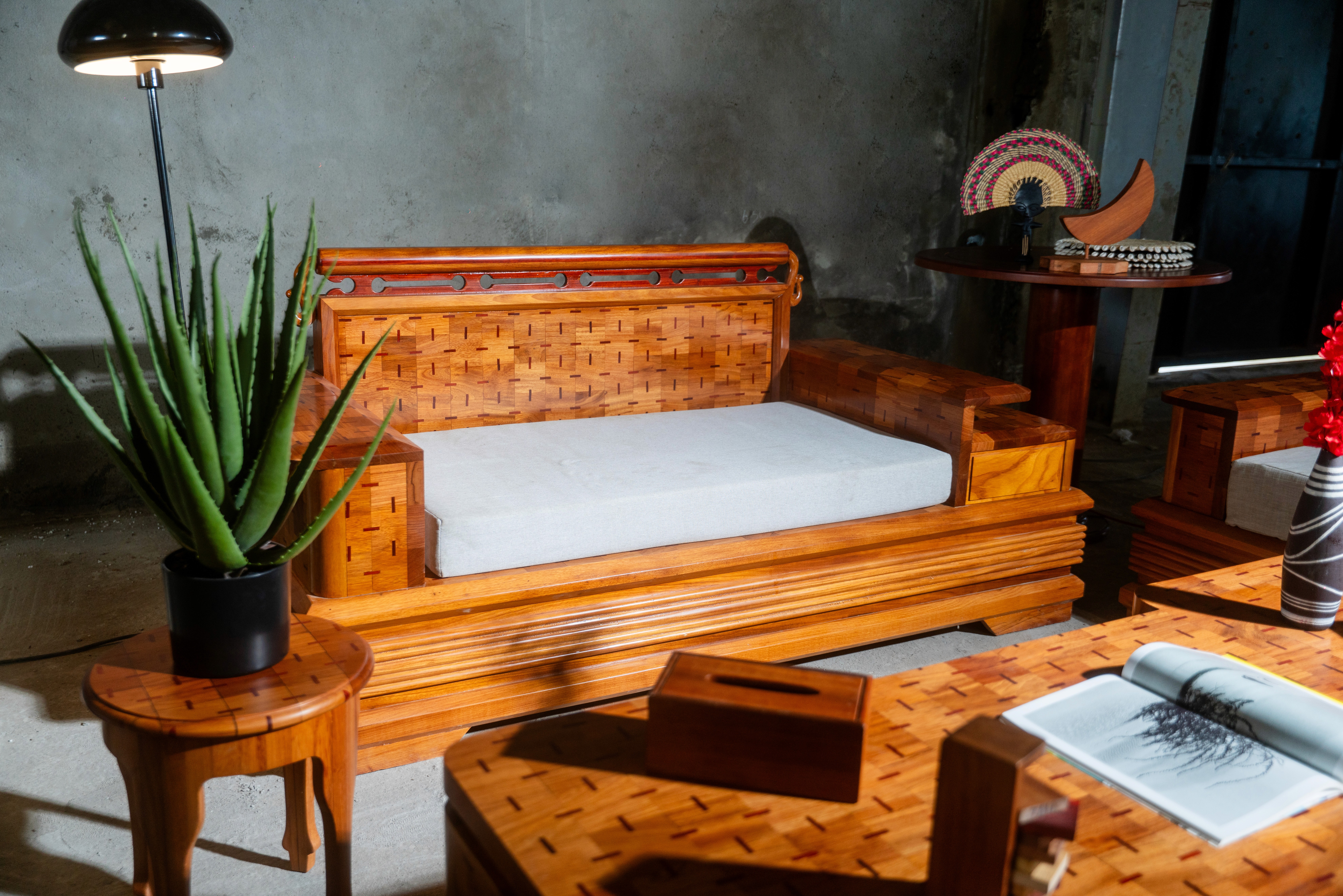wood sofa