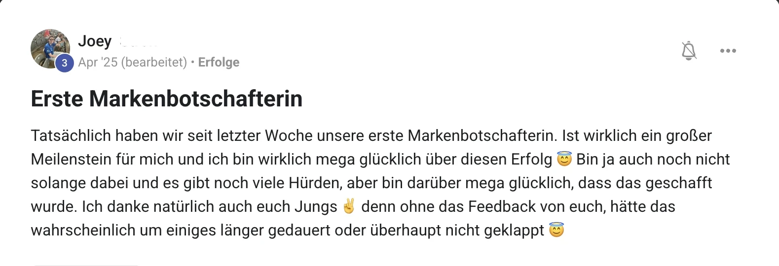 Mitglied der KI Creator Akademie: Joey gewinnt seine erste Markenbotschafterin
