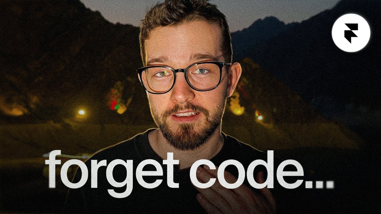 Video thumbnail: "forget code…" with Framer logo