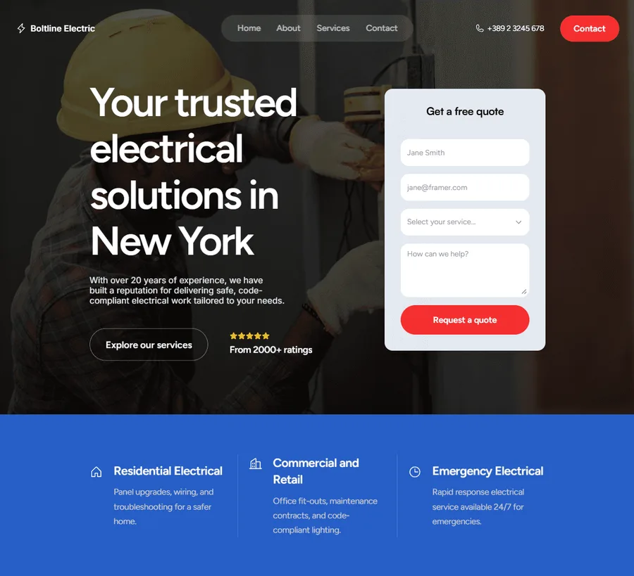 Website design example