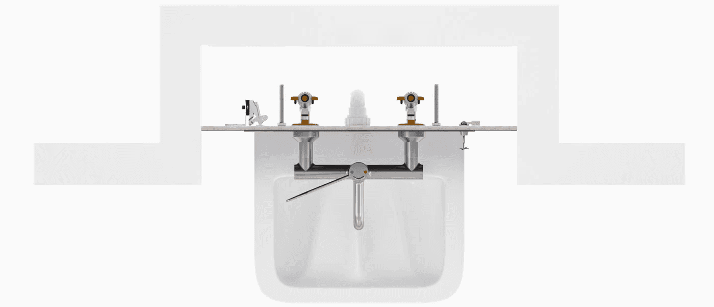 Wall to wall integrated plumbing system type