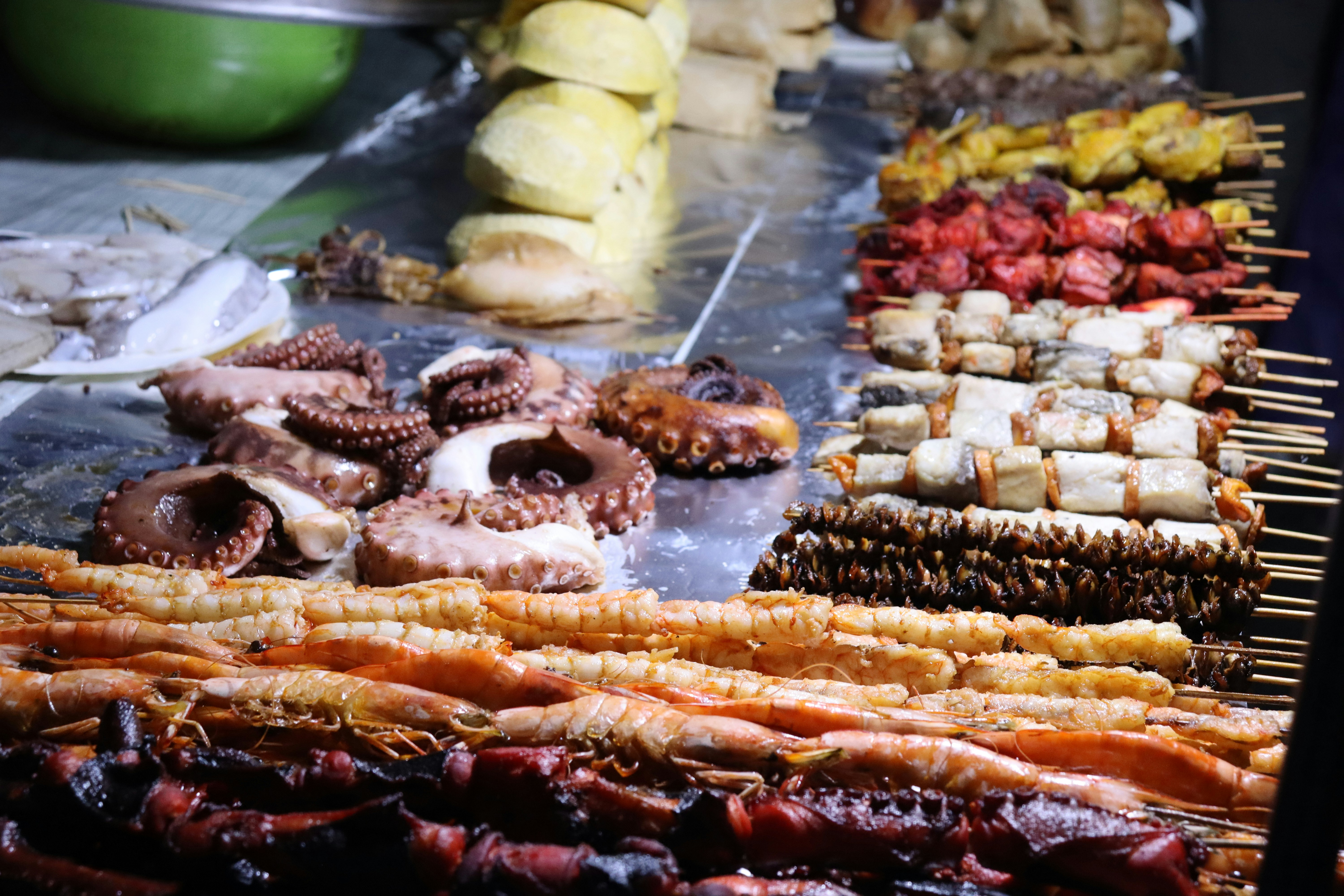 A bunch of food that is on a table