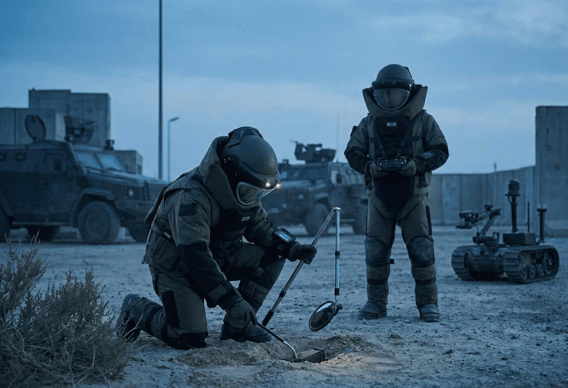 Soldaten bei der Entschärfung