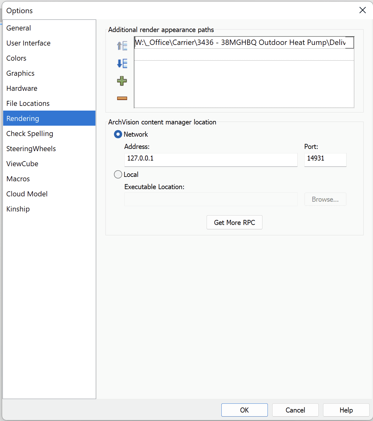 Add fan image location to the render appearance paths and restart Revit.