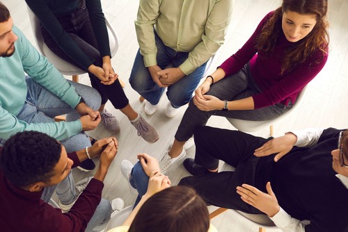 group meeting, talking and getting involved