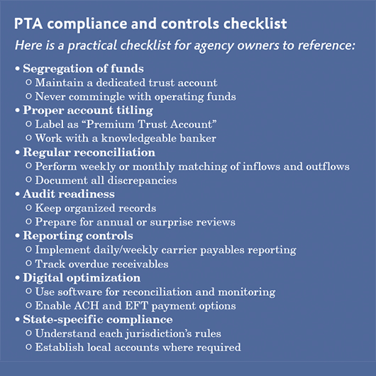 Insurance Premium Collection Process - implement trust account segregation