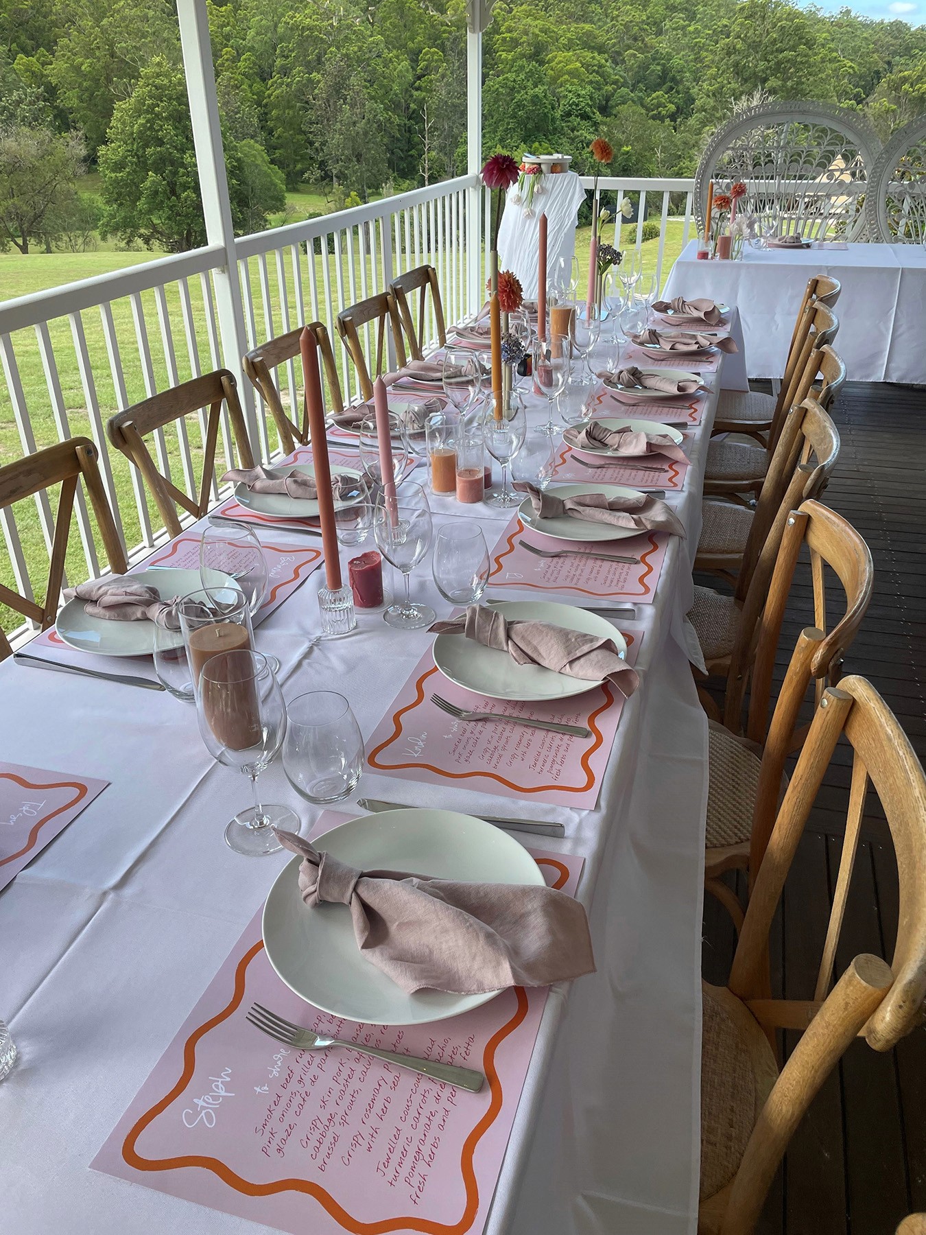 Intimate farm-style wedding reception table