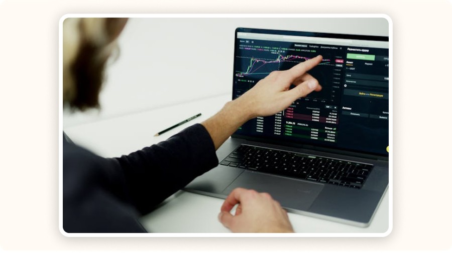 person analyzing charts