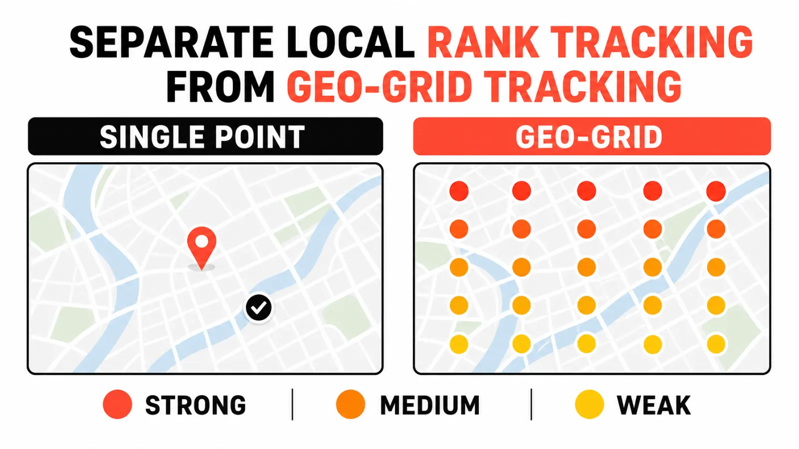 Single-point versus geo-grid rank tracking