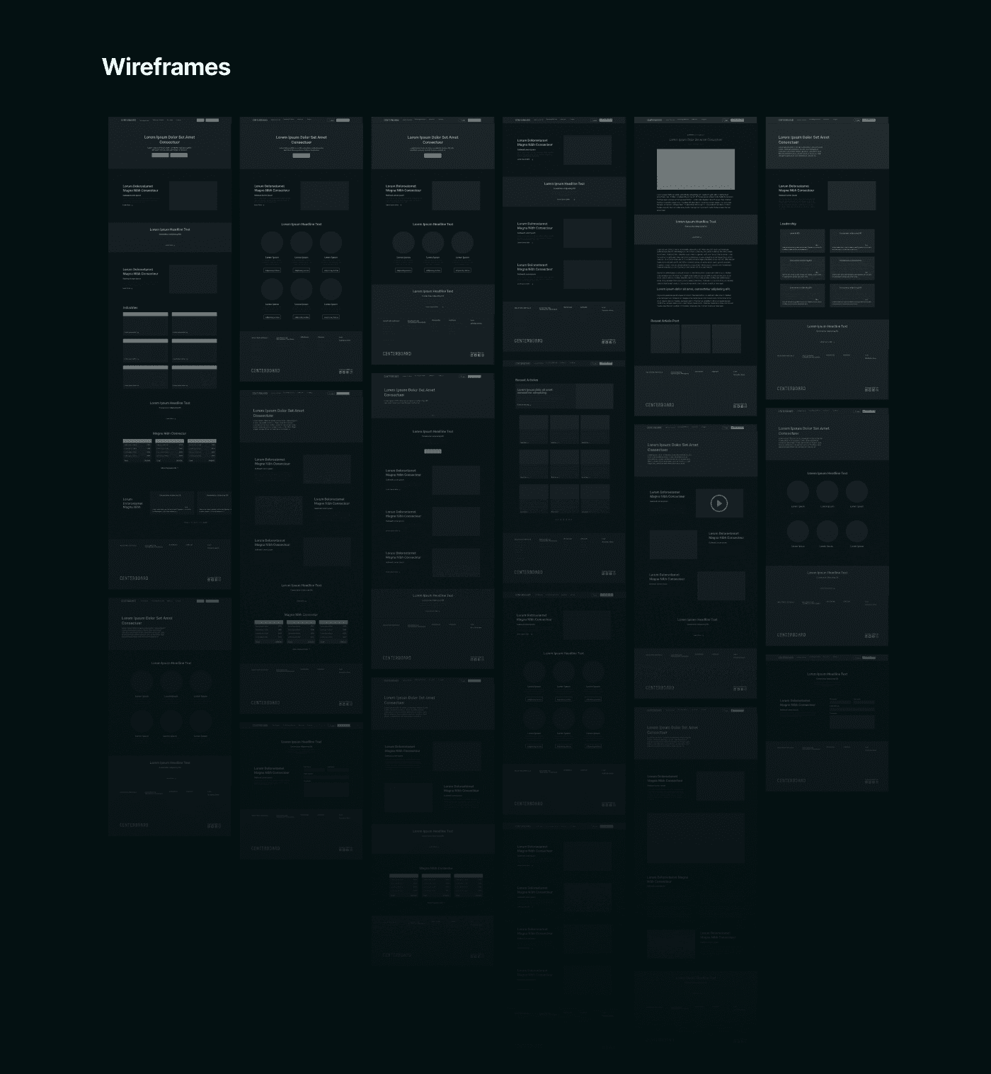 Centerboard Product Design | Wireframes