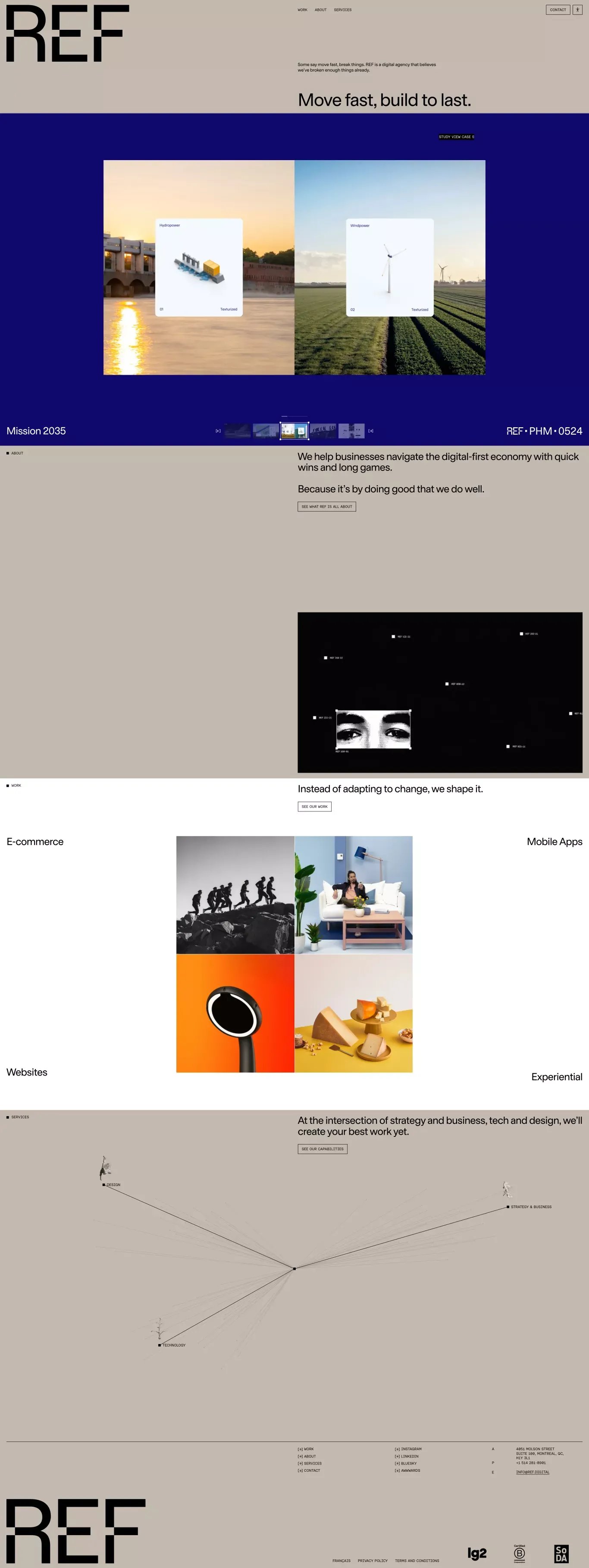 Move Fast. Build to Last portfolio page screenshot showcasing Advertising and Design design