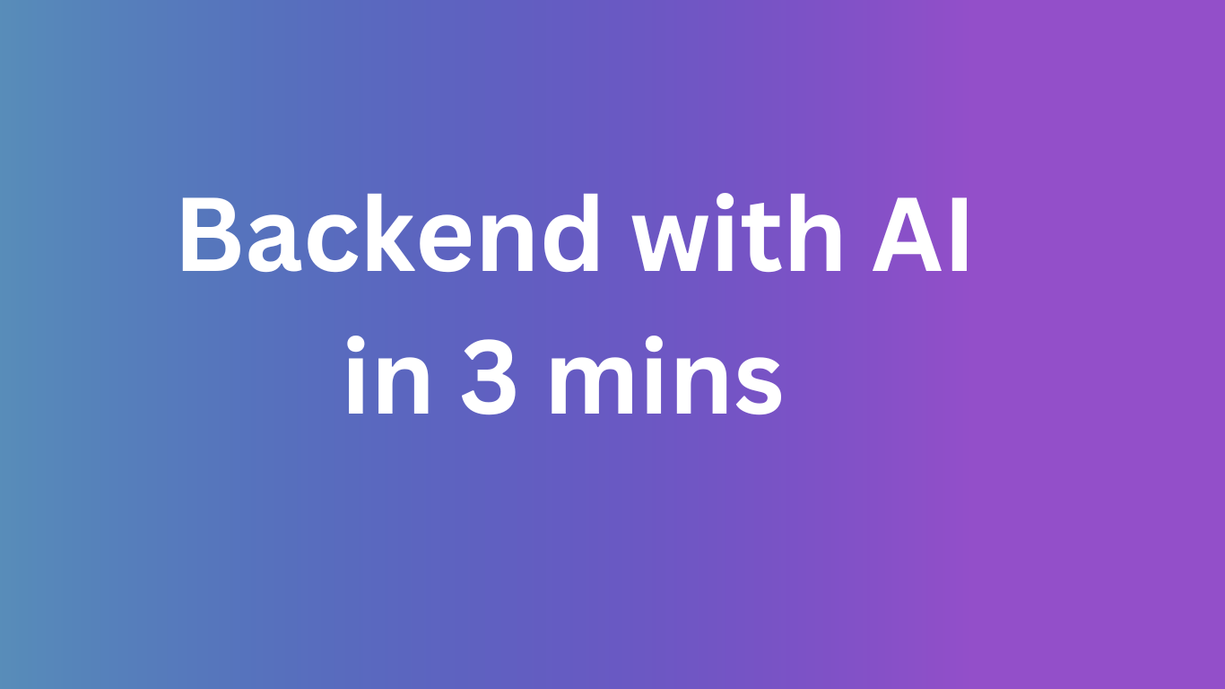 AI builds backend in 3 mins