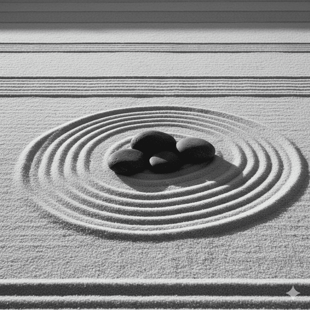 Raked Zen garden and peaceful wellness sanctuary at M3M premium homes