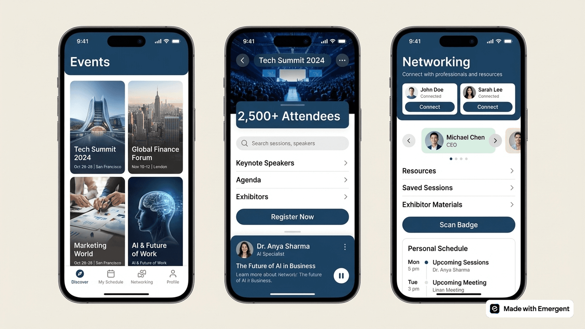 Business Event App Made with Emergent
