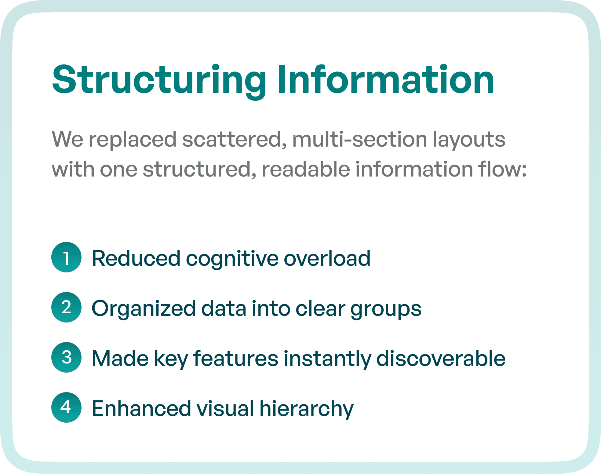Structuring information in brief