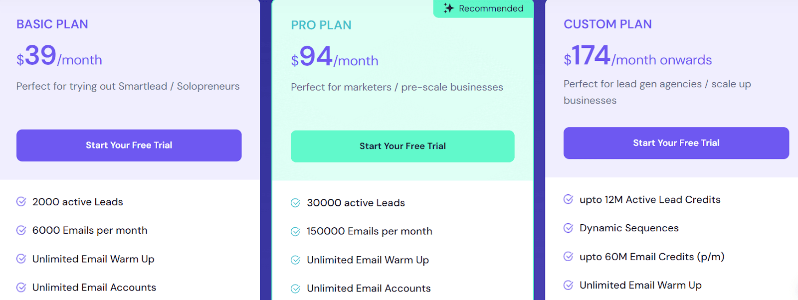 Smartlead pricing