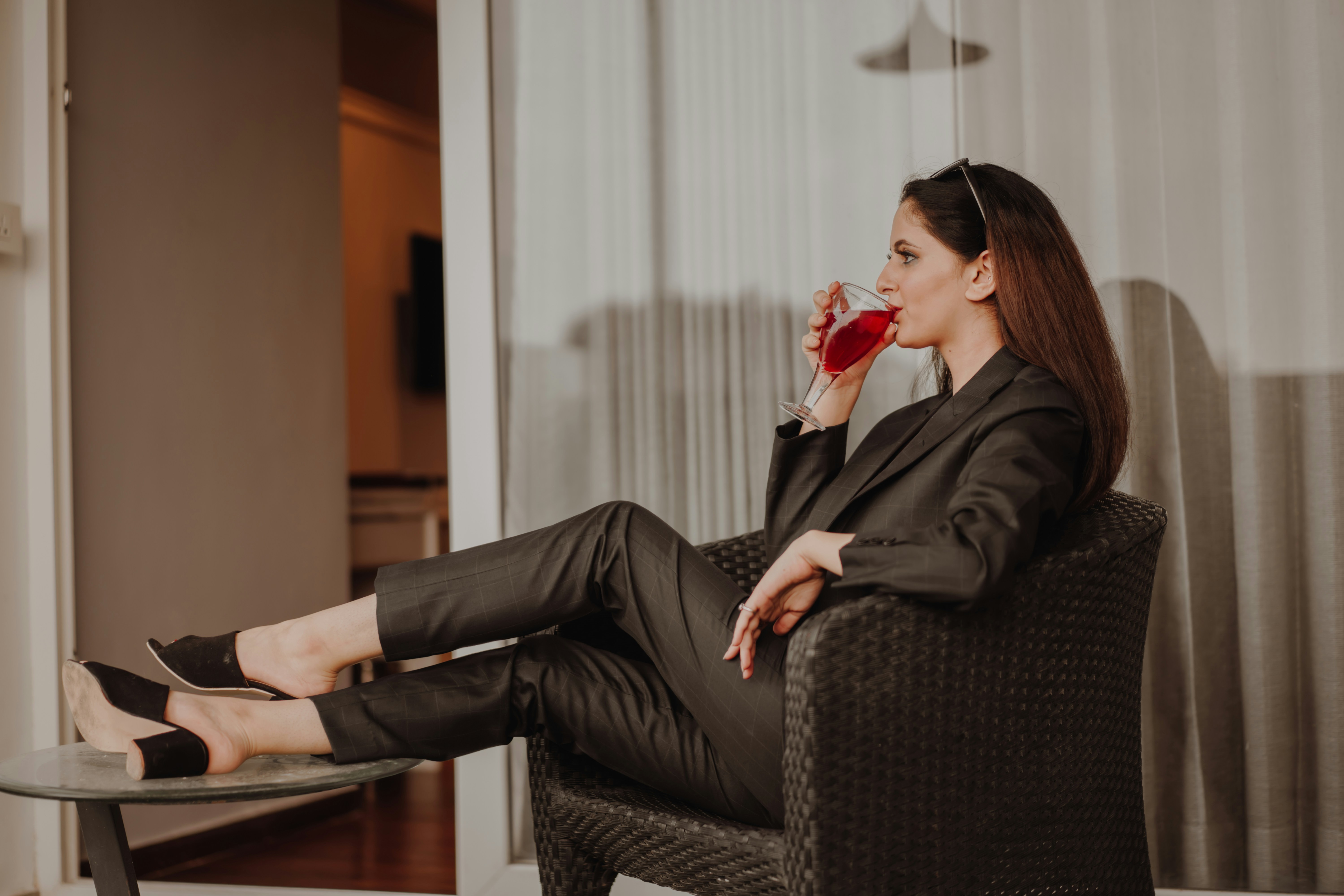 Lady Drinking - Preppy Photos