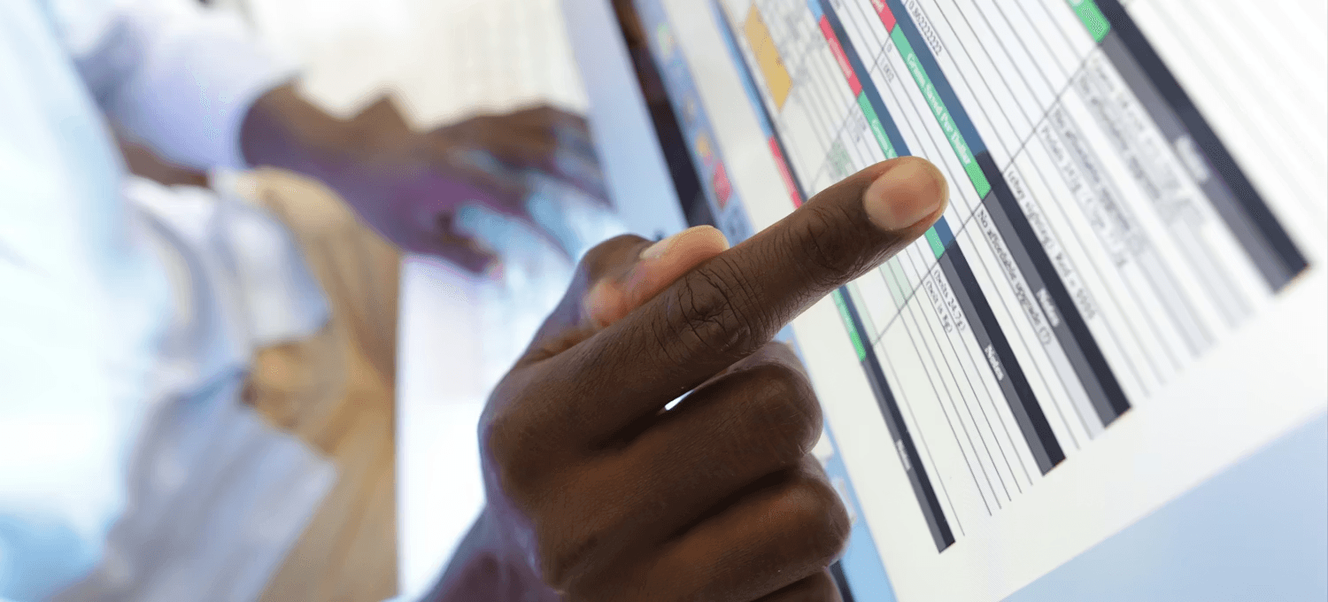 Pointing at data on computer screen - How to Use Excel for Finance